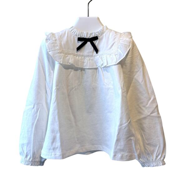 Janie and Jack Ruffle Trim Top, Size 5, Jet Ivory - Picture 3 of 12